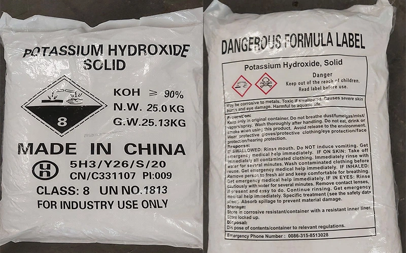 Potassium Hydroxide KOH 90% Trung Quốc 25kg/bao