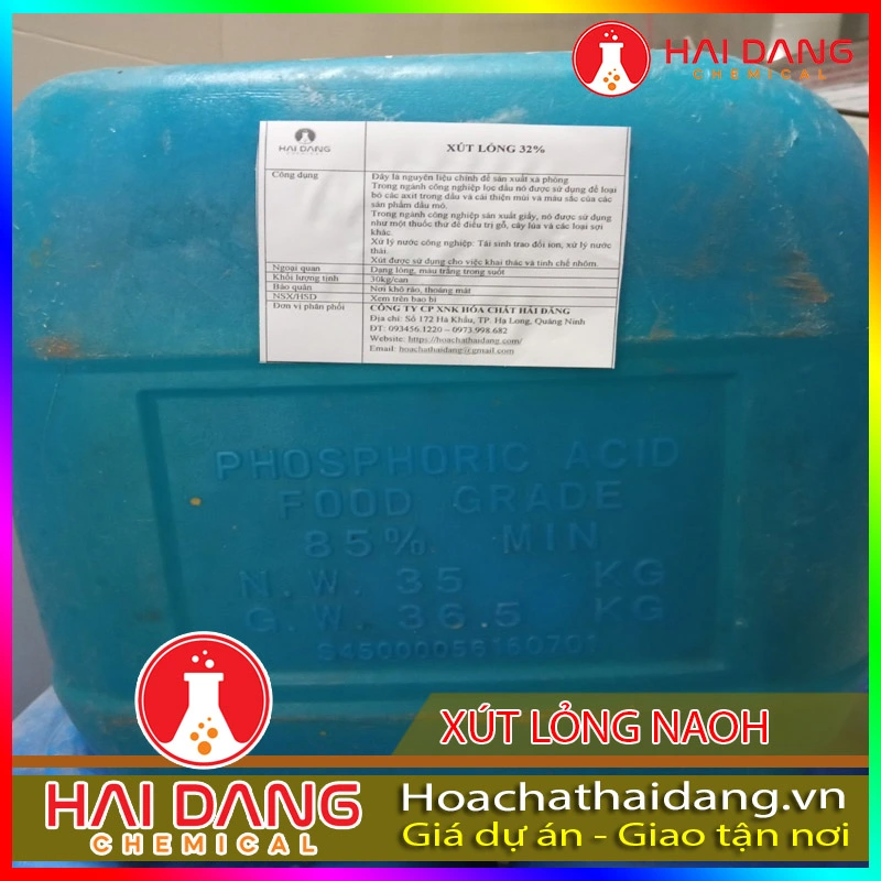 Xút lỏng NaOH 20% - 50%, Việt Nam, 30kg/can