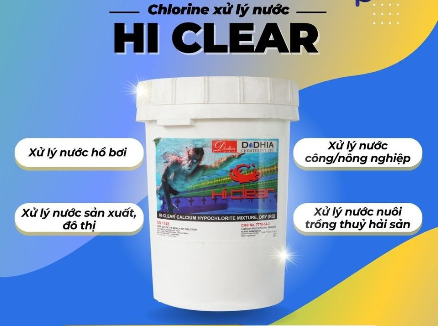 Hóa Chất Xử Lý Nước Bể Bơi Chlorine Hi Clear Ấn Độ