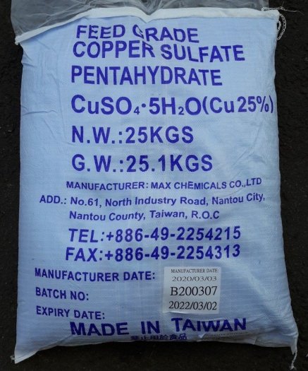 Hóa Chất Xử Lý Nước Bể Bơi Đồng Copper Sulpate Taiwan